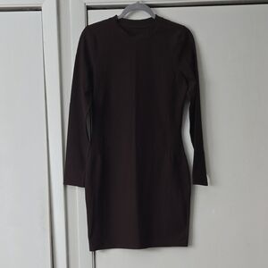 Lululemon Ribbed Long-Sleeve Dress In Espresso Sz. 10